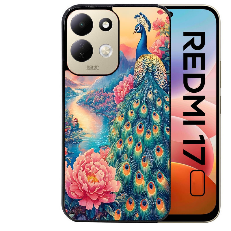 Coque pour Redmi 17 et 17C 4G 5G paon japan