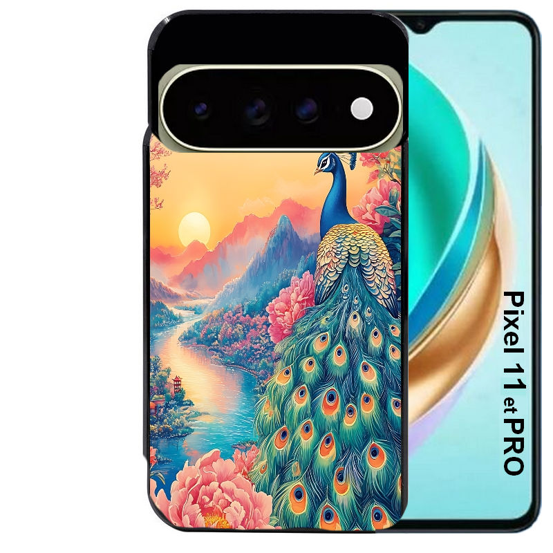 Coque pour Pixel 10 / 11 / PRO / XL paon japan