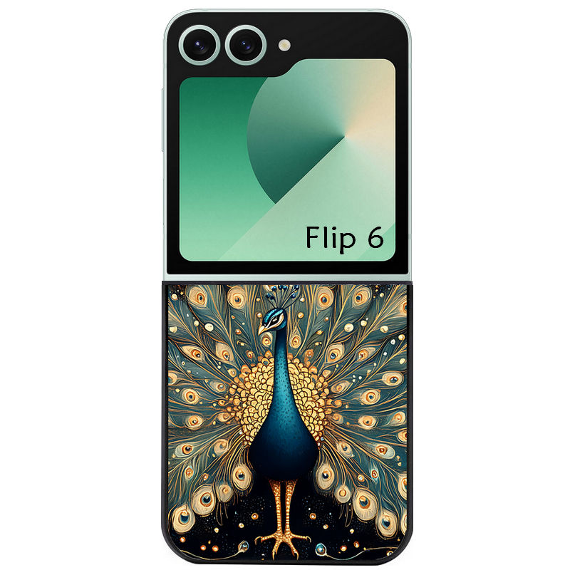 Coque pour Z FLIP 6 7 8 paon mandala