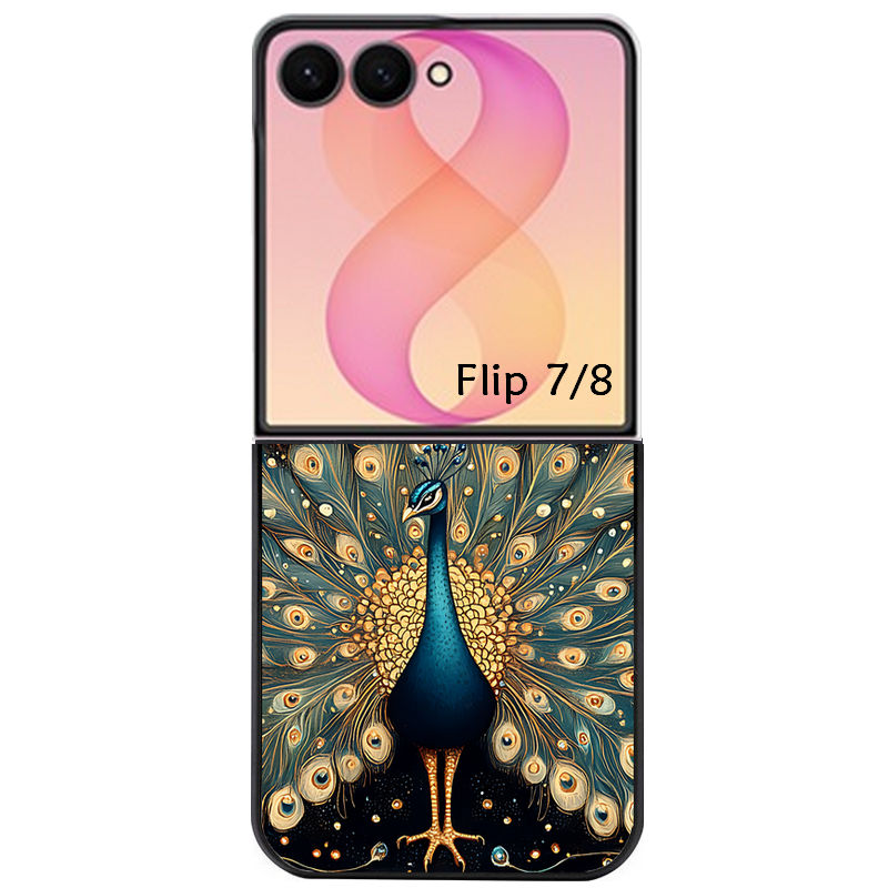 Coque pour Z FLIP 6 7 8 paon mandala