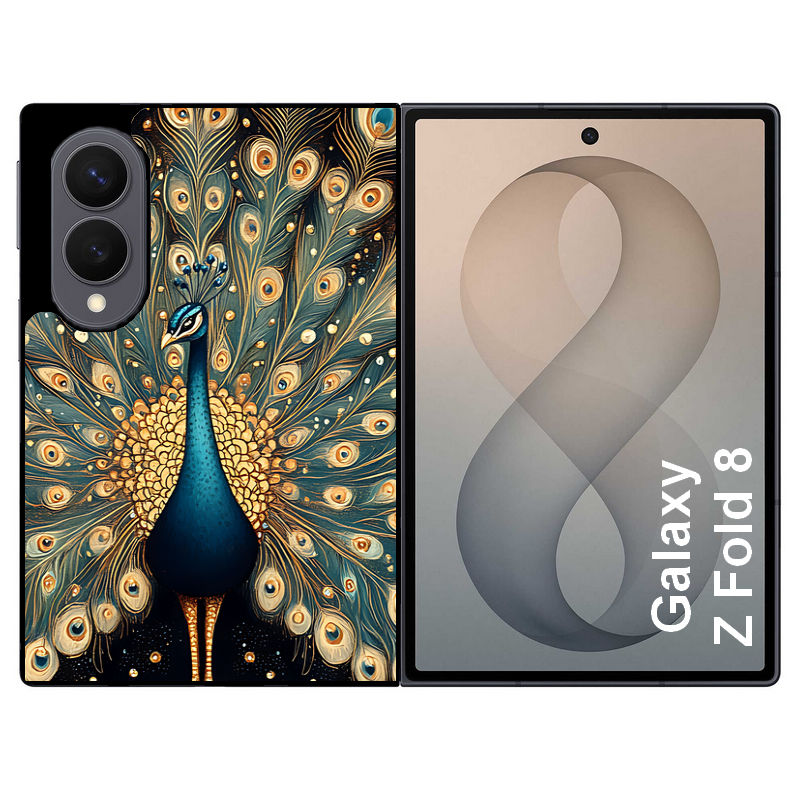Coque pour Z FOLD 8 paon mandala