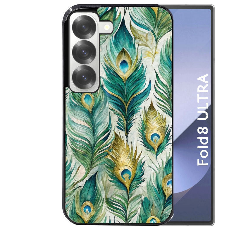 Coque pour Z Fold 8 / ULTRA paon plumes