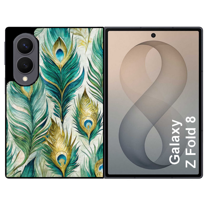 Coque pour Z FOLD 8 paon plumes