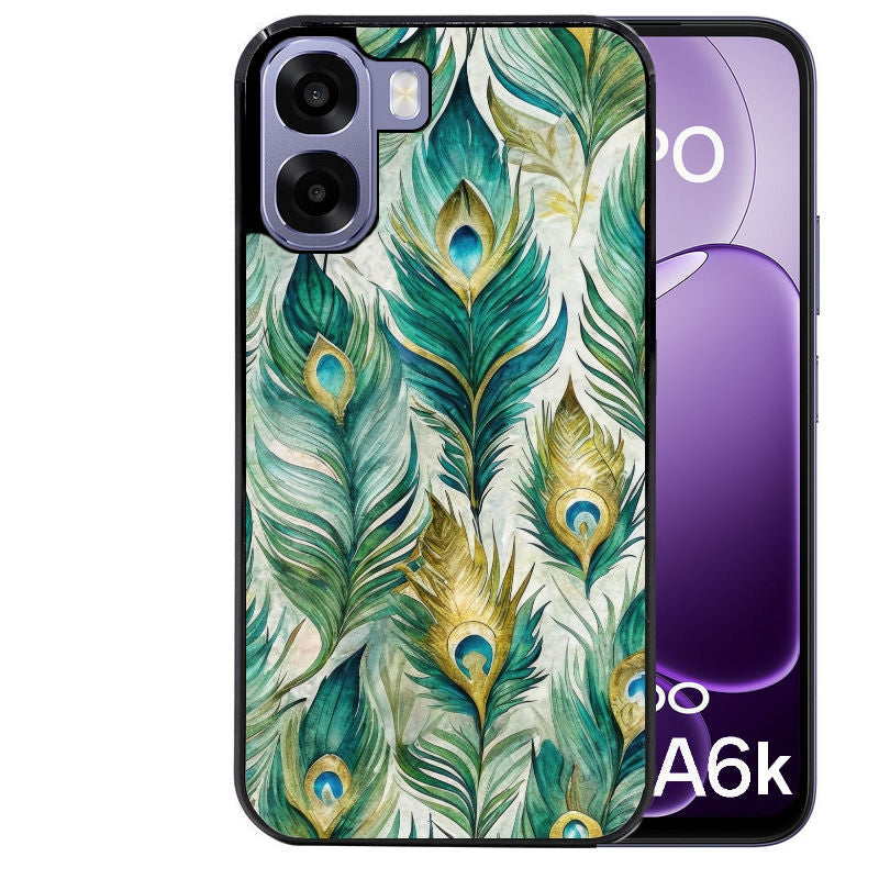 Coque pour Oppo A6 A6 A6K paon plumes