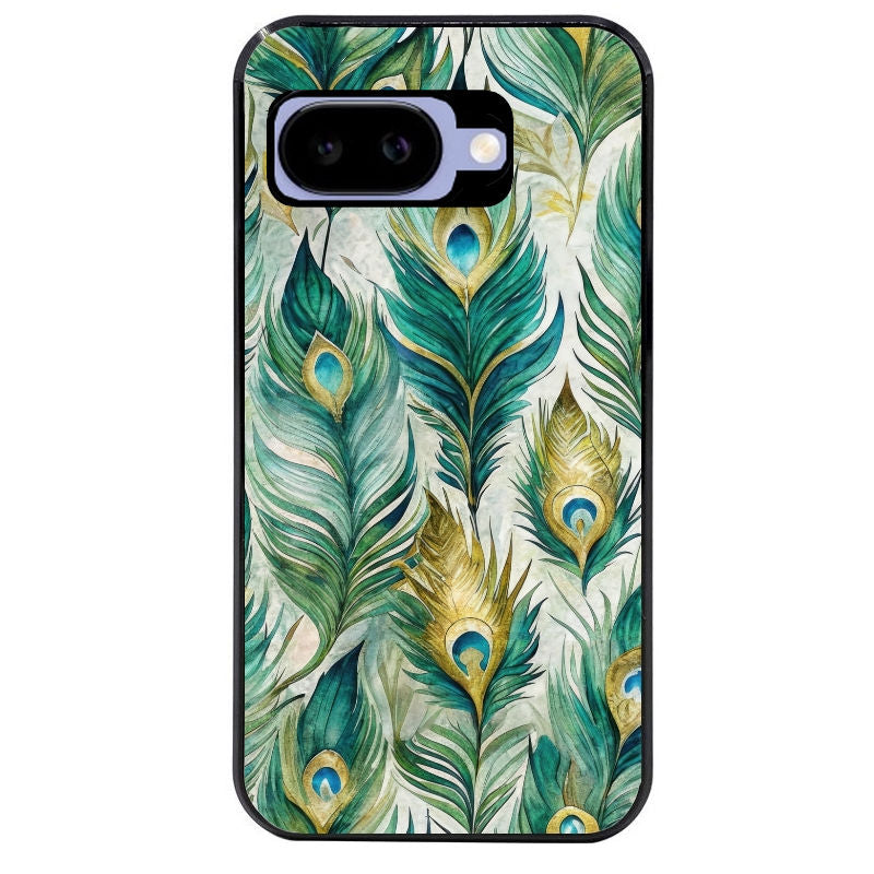 Coque pour Pixel 8A 9A 10A paon plumes