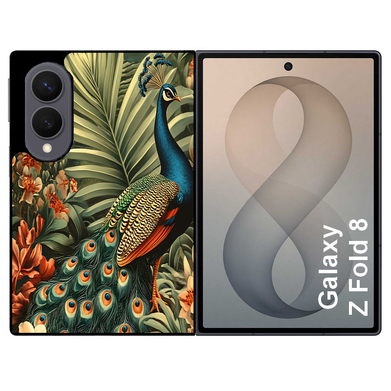 Coque pour Z FOLD 8 paon tropical