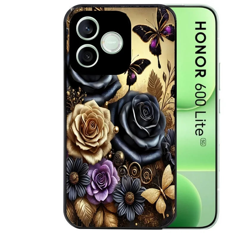 Coque noire pour Honor 600 LITE avec motif papillon gothic protection antichoc personnalisée