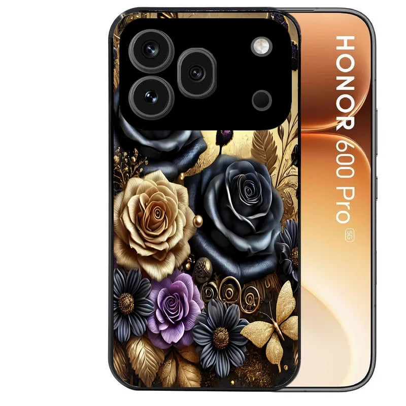 Coque noire taperso pour Honor 600 et 600 PRO avec motif papillon gothic protection antichoc personnalisée
