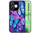 Coque noire pour Honor 600 LITE avec motif papillon violet uv protection antichoc personnalisée