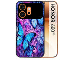 Coque noire taperso pour Honor 600 et 600 PRO avec motif papillon violet uv protection antichoc personnalisée