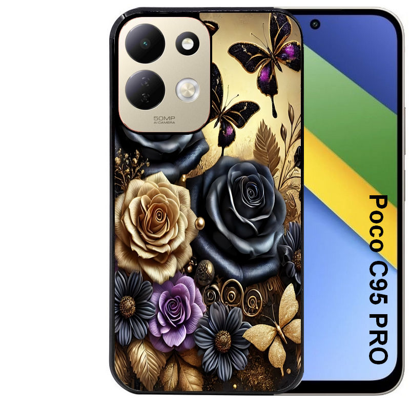 Coque pour POCO C95 PRO papillon gothic
