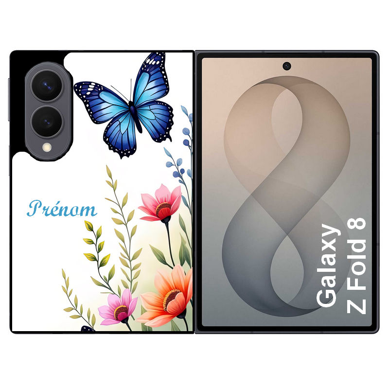 Coque pour Z FOLD 8 papillon prenom