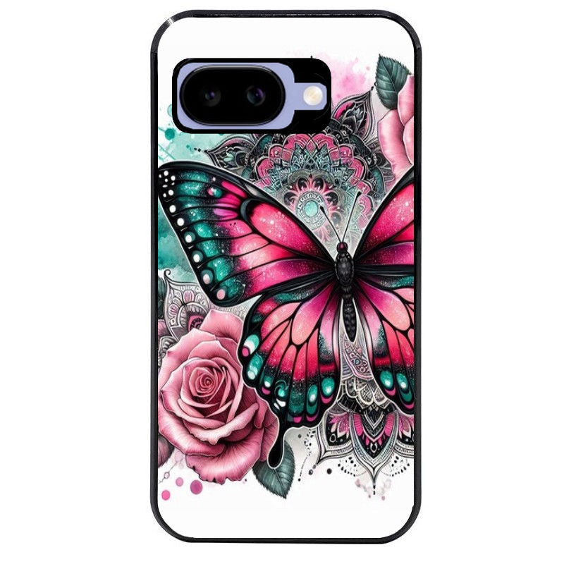 Coque pour Pixel 8A 9A 10A papillon rose