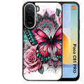Coque pour POCO C81 PRO papillon rose