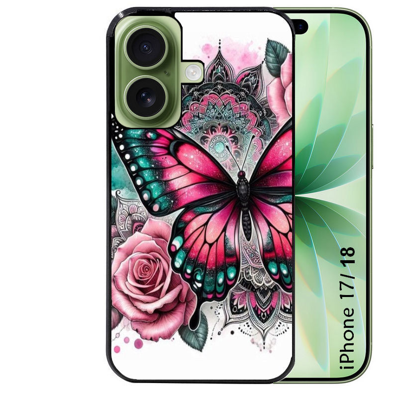 Coque pour Iphone 18 / PRO / PRO MAX / 18E papillon rose