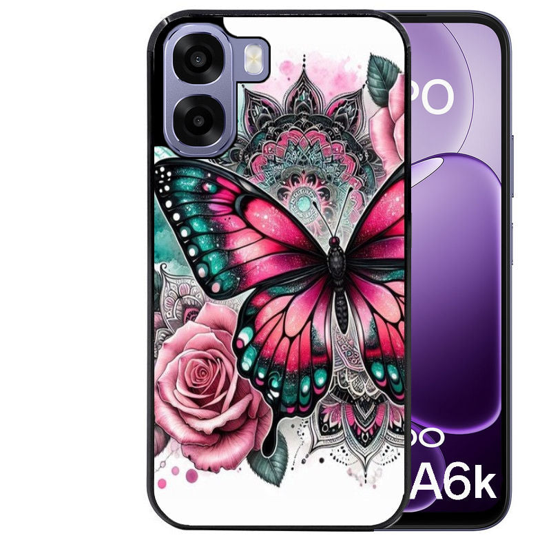 Coque pour Oppo A6 A6 A6K papillon rose
