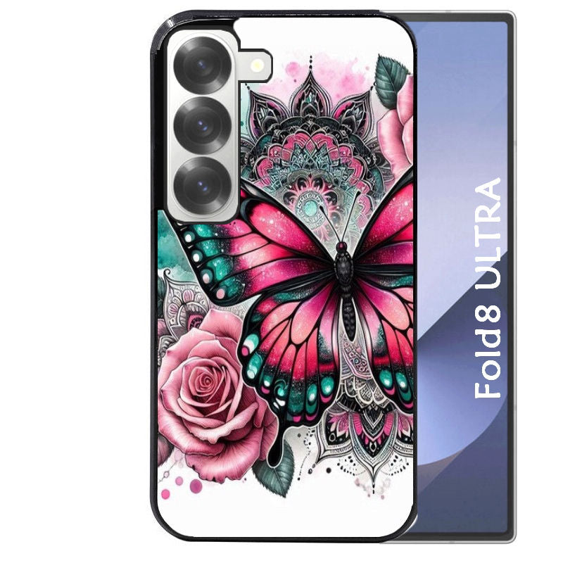 Coque pour Z Fold 8 / ULTRA papillon rose