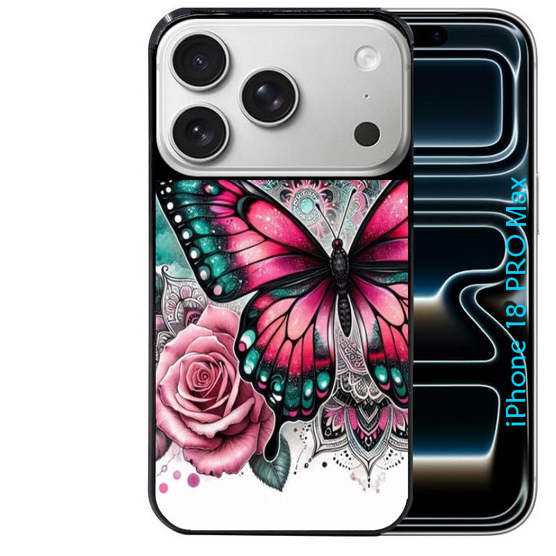 Coque pour Iphone 18 / PRO / PRO MAX / 18E papillon rose