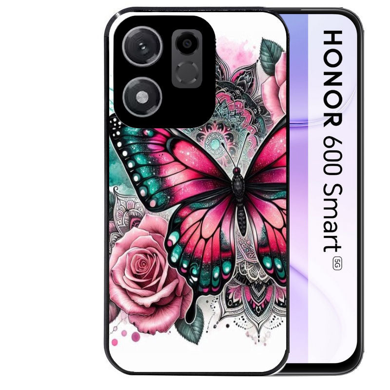 Coque pour Honor 600 SMART papillon rose