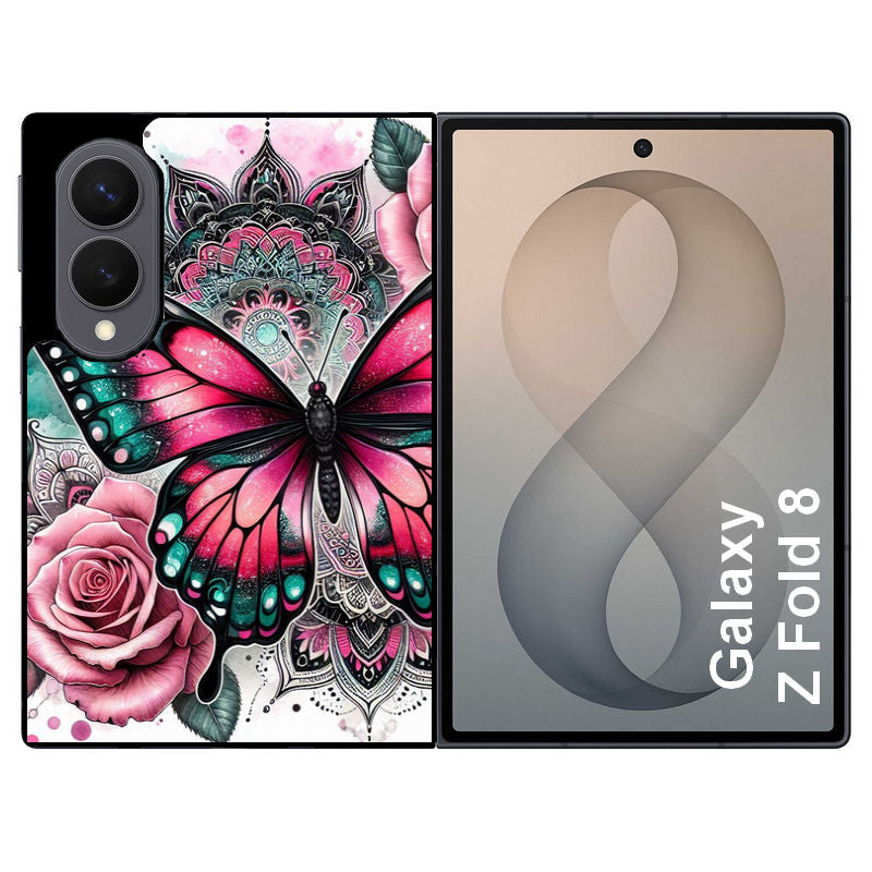 Coque pour Z FOLD 8 papillon rose