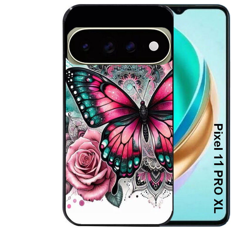 Coque pour Pixel 10 / 11 / PRO / XL papillon rose