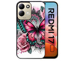 Coque pour Redmi 17 et 17C 4G 5G papillon rose