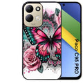 Coque pour POCO C95 PRO papillon rose