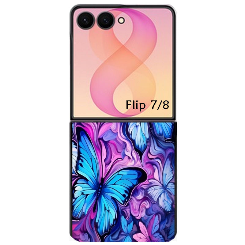 Coque pour Z FLIP 6 7 8 papillon violet UV