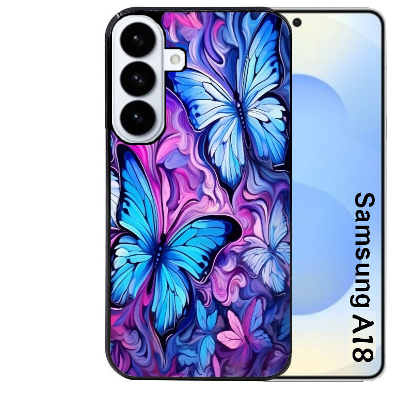 Coque pour Galaxy A08 A18 A28 A38 A58 papillon violet UV