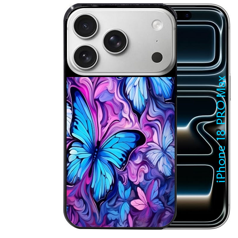 Coque pour Iphone 18 / PRO / PRO MAX / 18E papillon violet UV