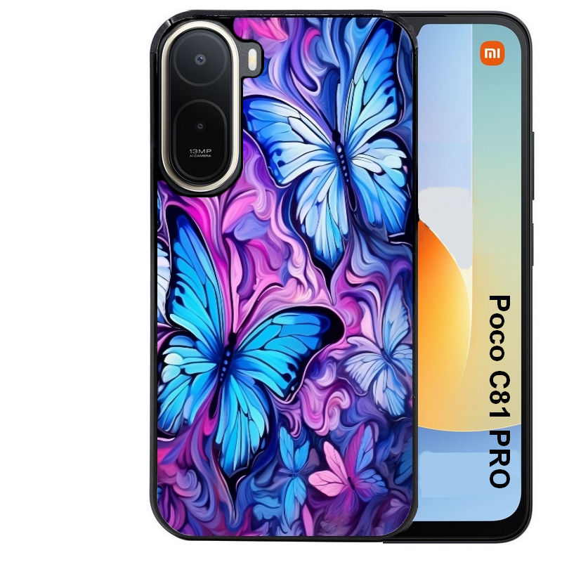 Coque pour POCO C81 PRO papillon violet UV