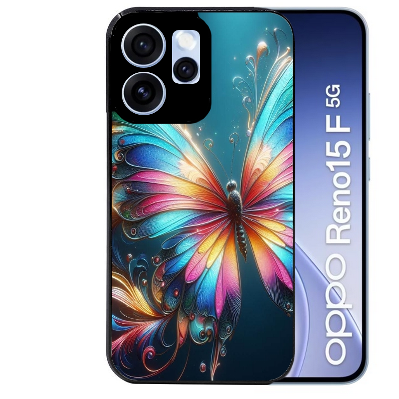 Coque noire taperso pour OPPO Reno 15 et F FS 5G avec motif papillon arc protection antichoc personnalisée