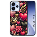 Coque noire taperso pour OPPO Reno 15 et F FS 5G avec motif coeur et leopard protection antichoc personnalisée