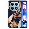 Coque noire taperso pour Redmi Note 15 et PRO PLUS 4G 5G avec motif jungle et feuilles protection antichoc personnalisée