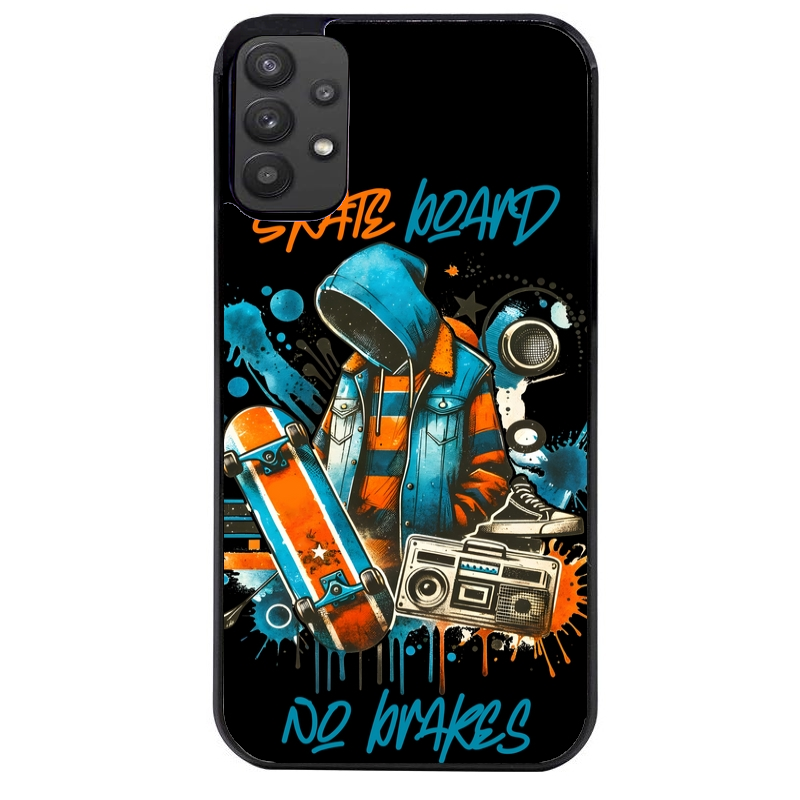 Coque noire taperso pour galaxy A22 A32 A52 A52S 4G 5G  avec motif skate board protection antichoc personnalisée