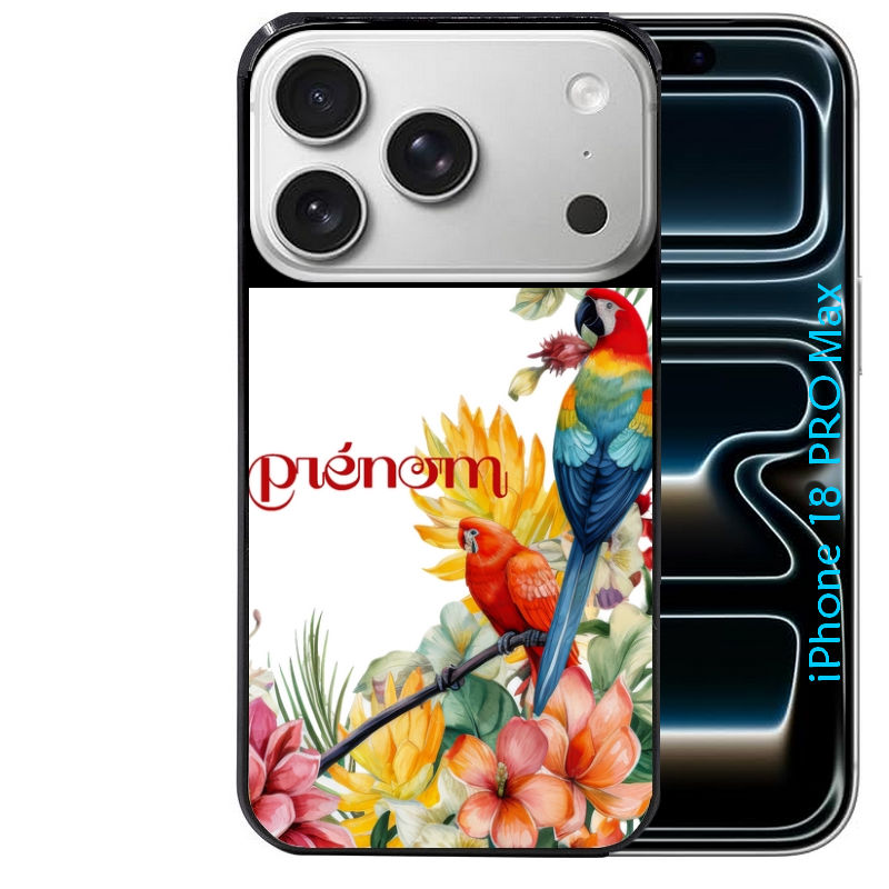 Coque pour Iphone 18 / PRO / PRO MAX / 18E personnalisée perroquet