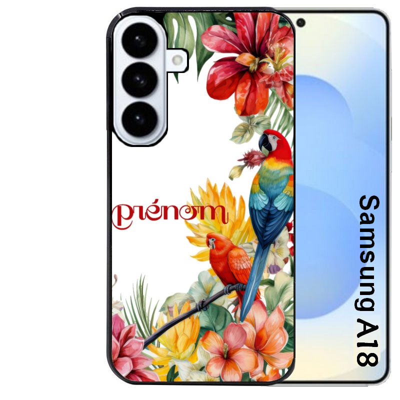 Coque pour Galaxy A08 A18 A28 A38 A58 personnalisée perroquet