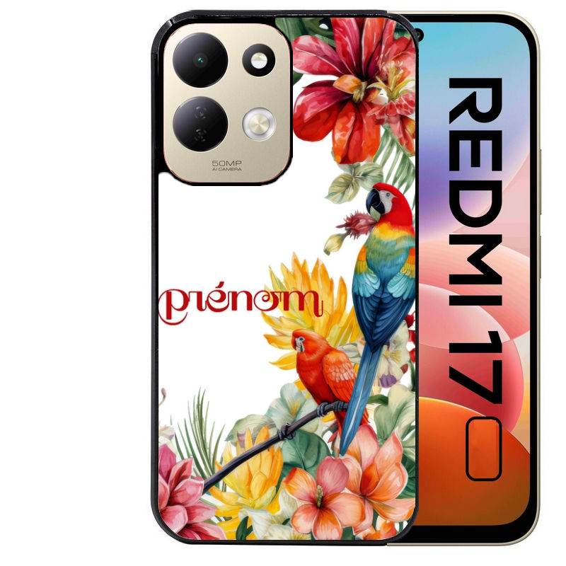 Coque pour Redmi 17 et 17C 4G 5G personnalisée perroquet