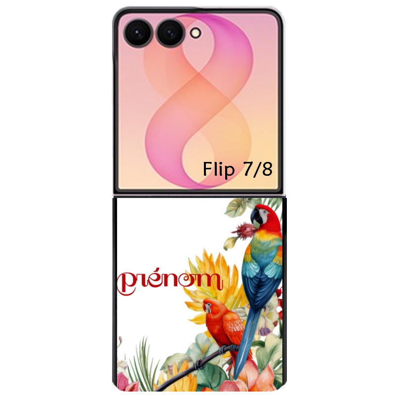 Coque pour Z FLIP 6 7 8 personnalisée perroquet