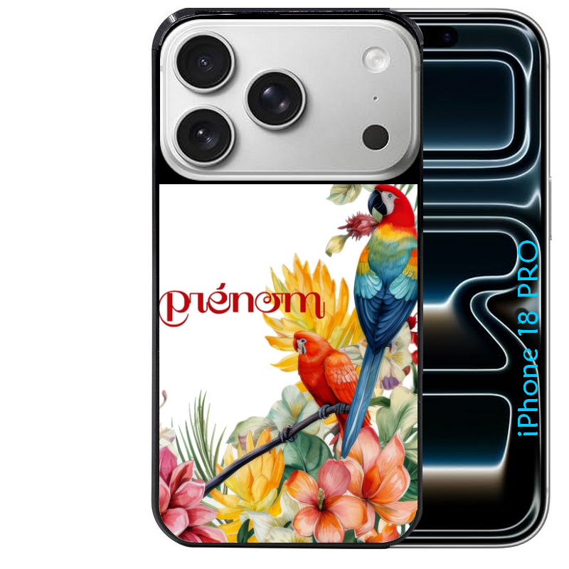 Coque pour Iphone 18 / PRO / PRO MAX / 18E personnalisée perroquet