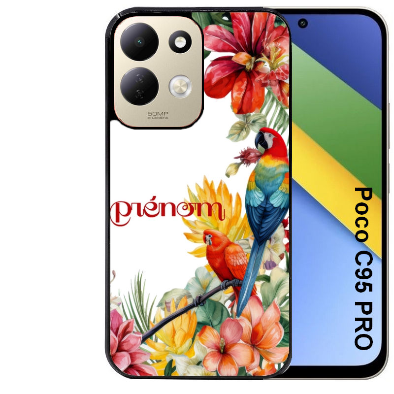 Coque pour POCO C95 PRO personnalisée perroquet