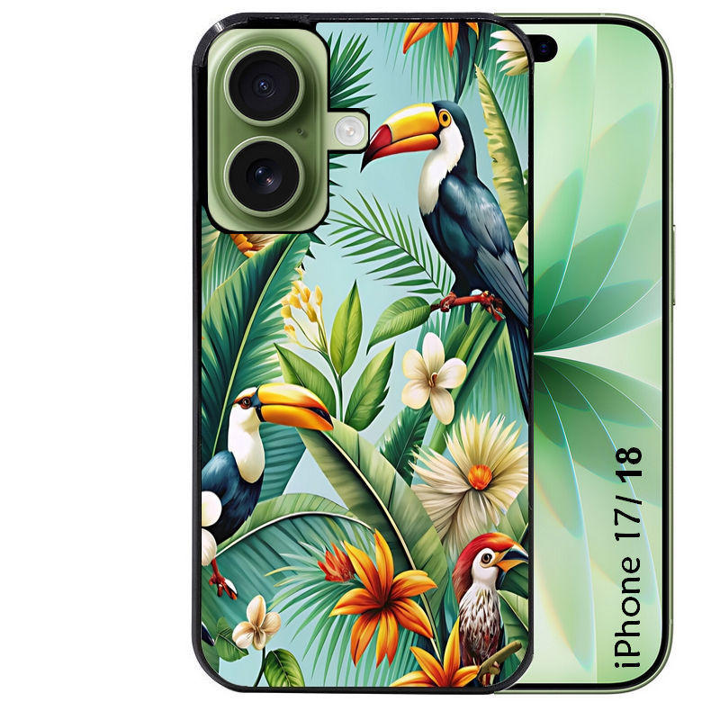 Coque pour Iphone 18 / PRO / PRO MAX / 18E perroquet toucan