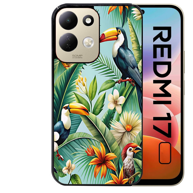 Coque pour Redmi 17 et 17C 4G 5G perroquet toucan