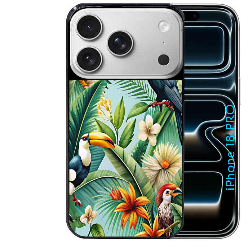 Coque pour Iphone 18 / PRO / PRO MAX / 18E perroquet toucan