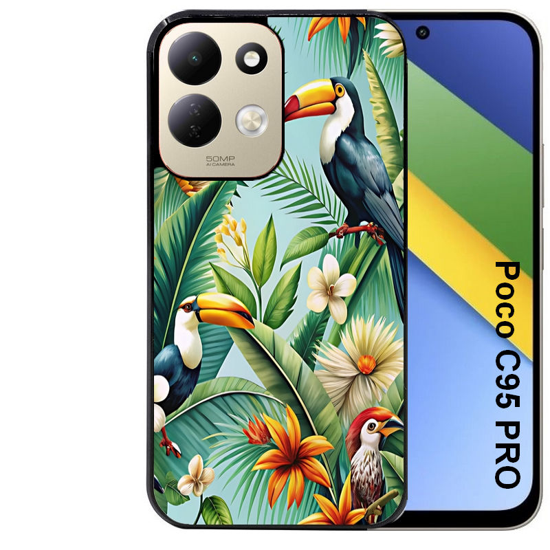 Coque pour POCO C95 PRO perroquet toucan