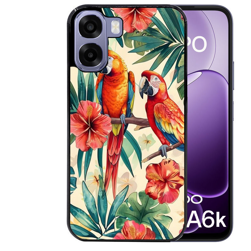 Coque pour Oppo A6 A6 A6K perroquet et fleurs