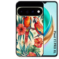 Coque pour Pixel 10 / 11 / PRO / XL perroquet et fleurs