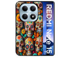 Coque noire taperso pour Redmi Note 15 et PRO PLUS 4G 5G avec motif mort mexicaine papillon protection antichoc personnalisée