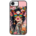 Coque noire taperso pour Iphone 17 17E AIR MAX PRO avec motif femme papillon protection antichoc personnalisée