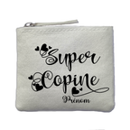 Chaussettes personnalisée paillettes argent motif super copine